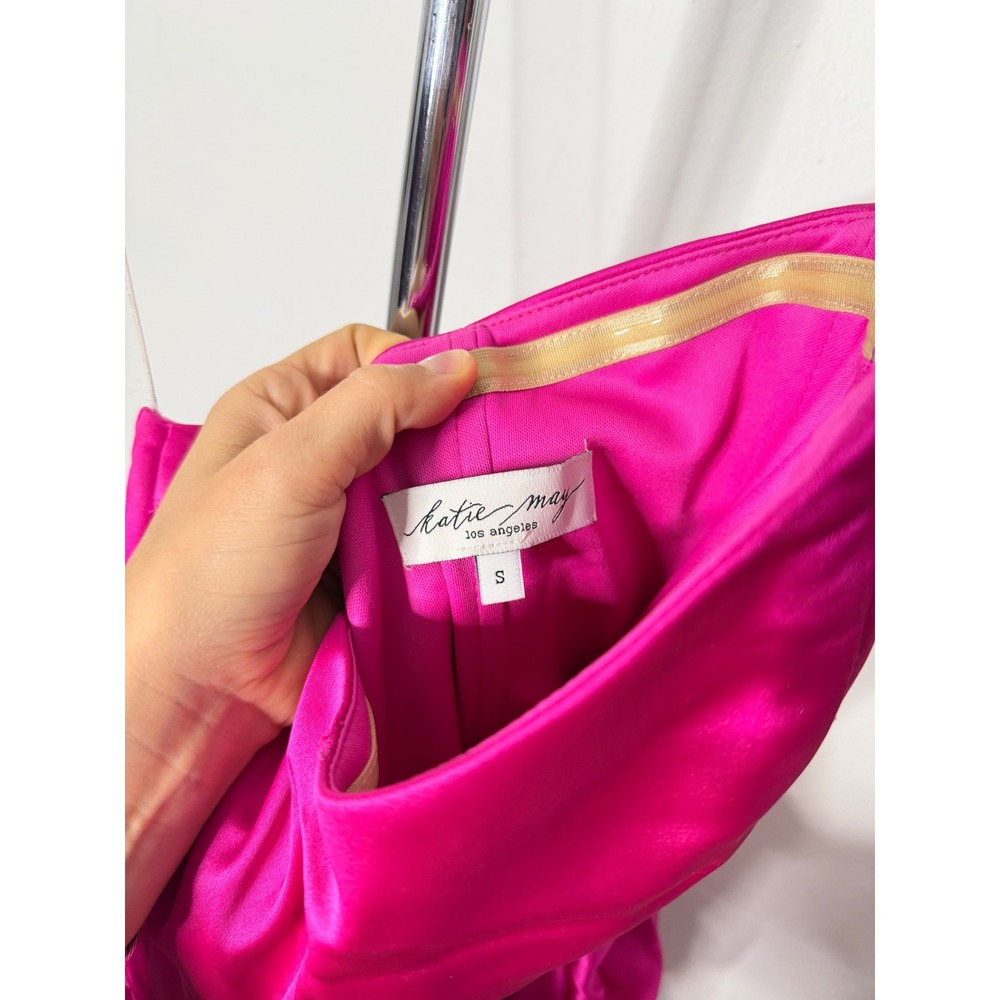 Katie May Chasing Dawn Strapless Mini Dress Electric Pink Womens Size S - Picture 6 of 10
